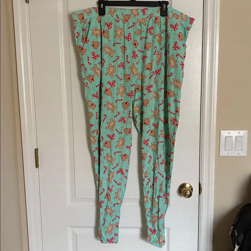 Disney Parks Mint Gingerbread  CandyCane Holiday Christmas Mickey Pajama  Set - Picture 8 of 10